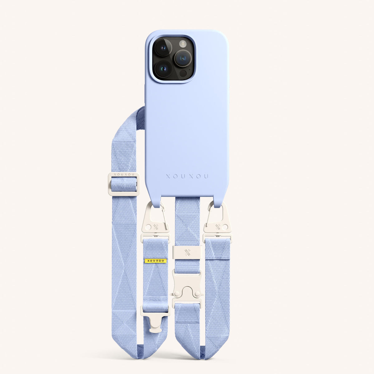 Phone Necklace with Lanyard for iPhone 14 Pro with MagSafe in Baby Blue Total View | XOUXOU #phone model_iphone 14 pro