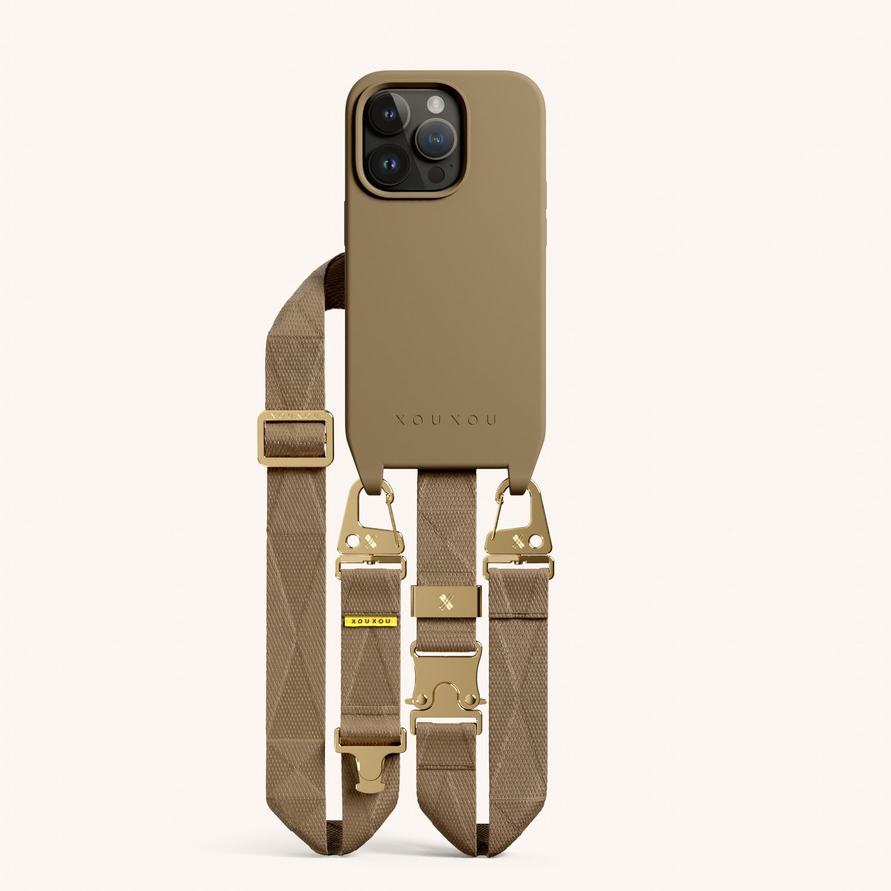 Phone Necklace with Lanyard in Taupe