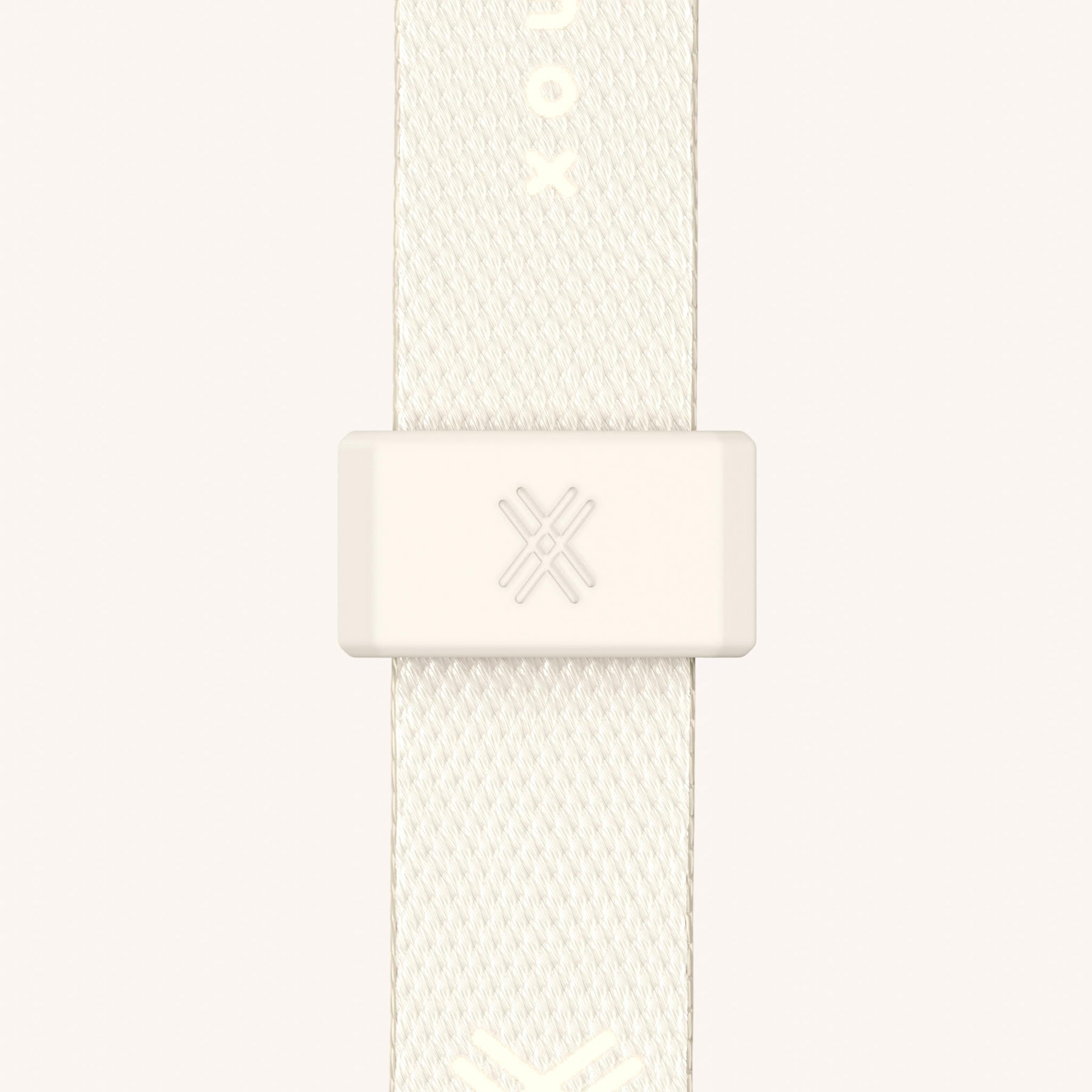 Handykette mit schmalem Gurt in Transparent + Kreideweiss