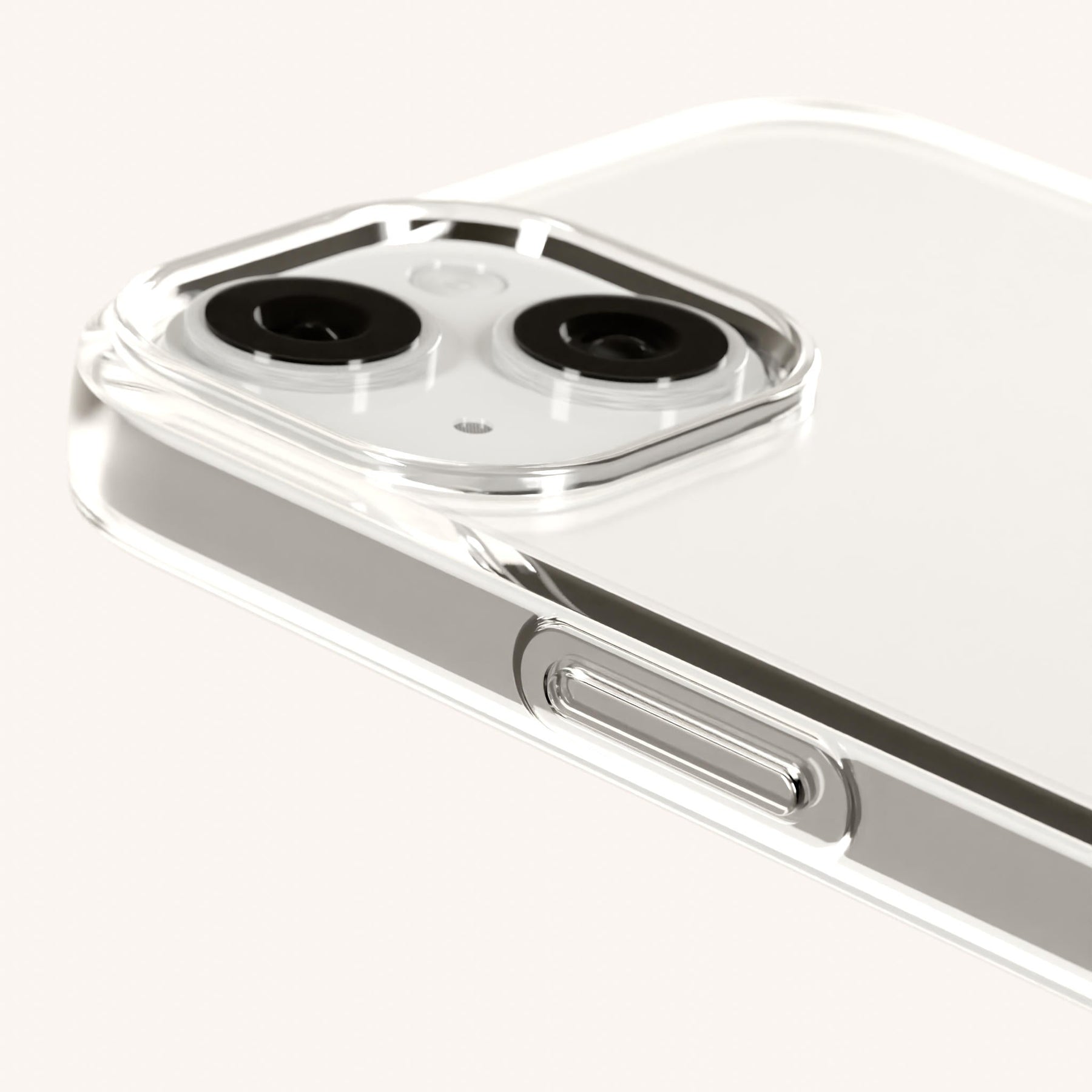 Handykette mit schmalem Gurt in Transparent + Moos