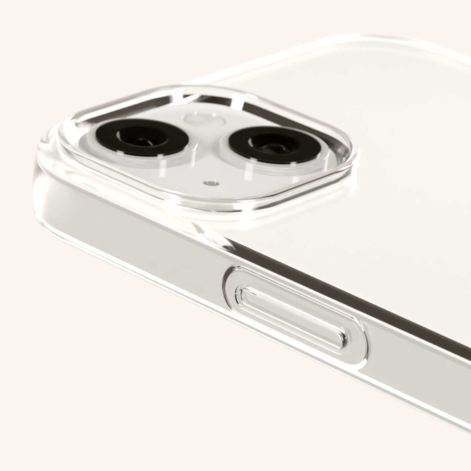 Handykette mit schmalem Gurt in Transparent + Moos