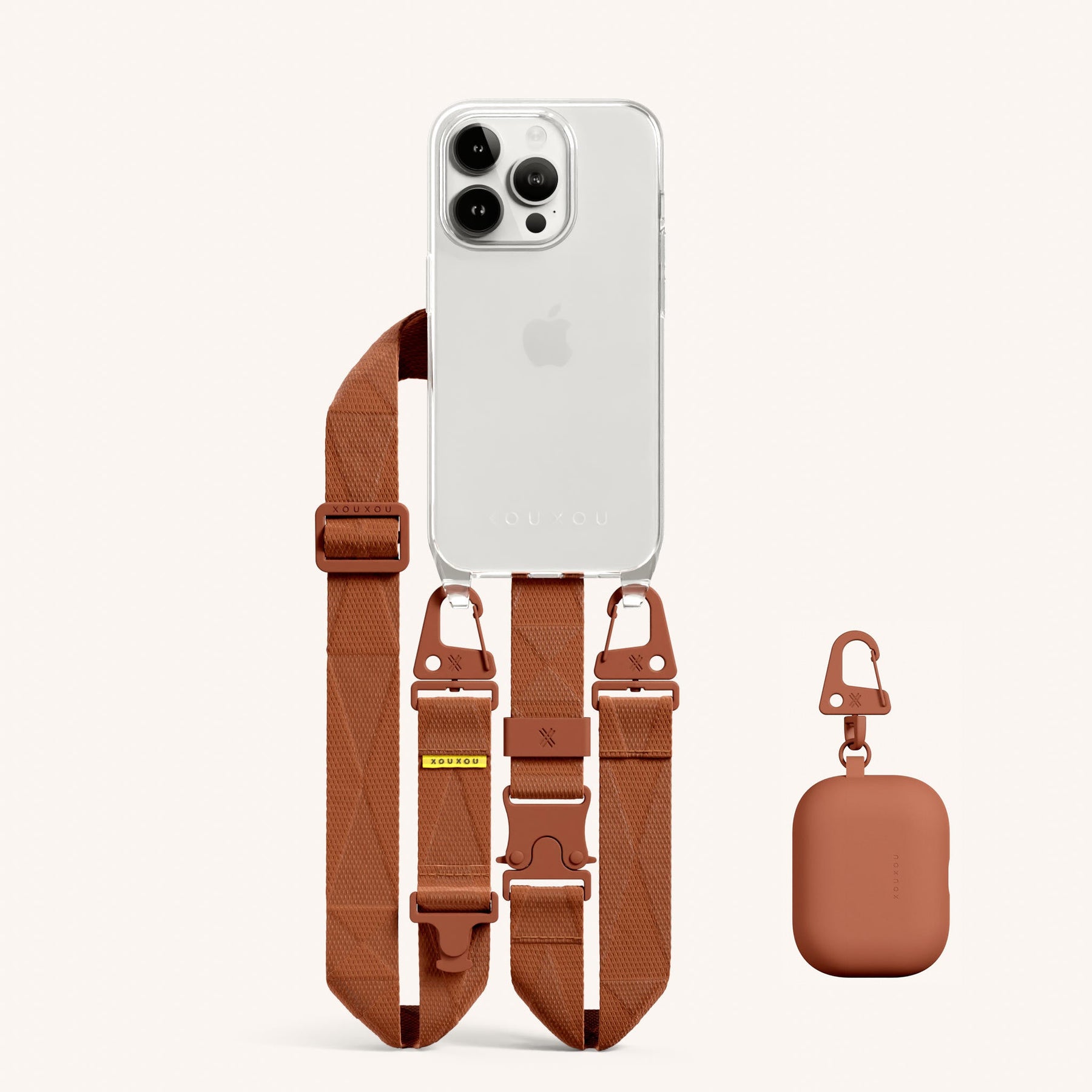 Phone Necklace with Lanyard in Rusty Red + AirPods Case (Bundle)