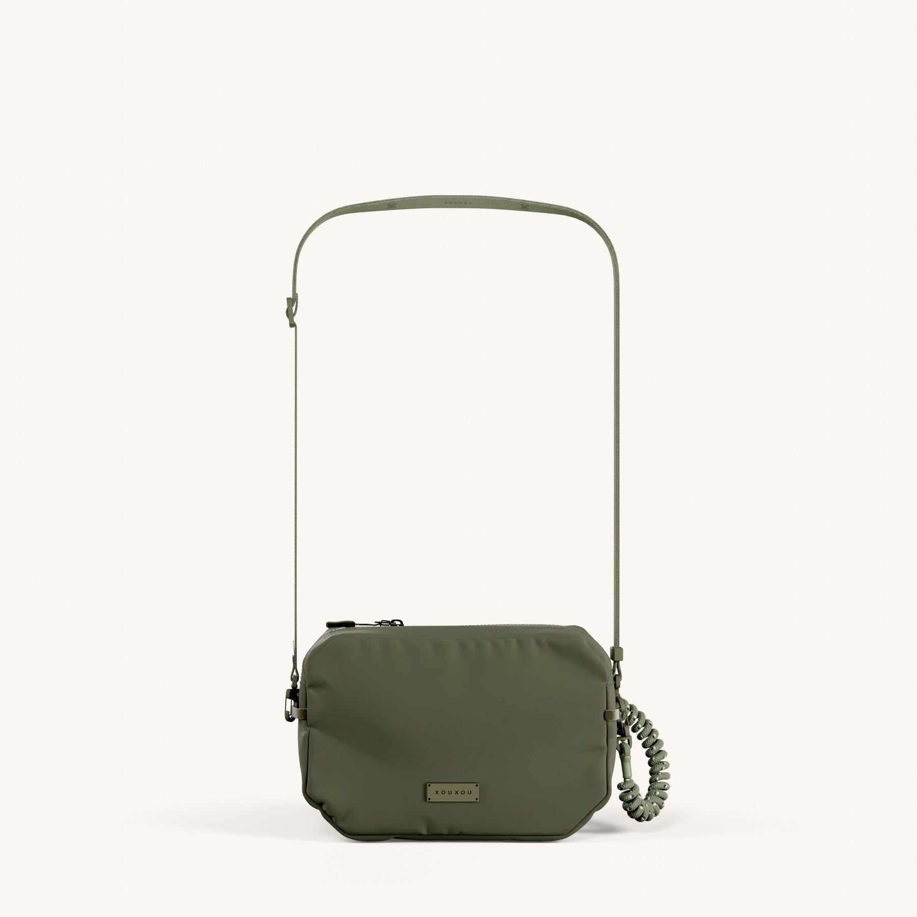Crossbody Bag with Slim Lanyard in Moss Total View | XOUXOU