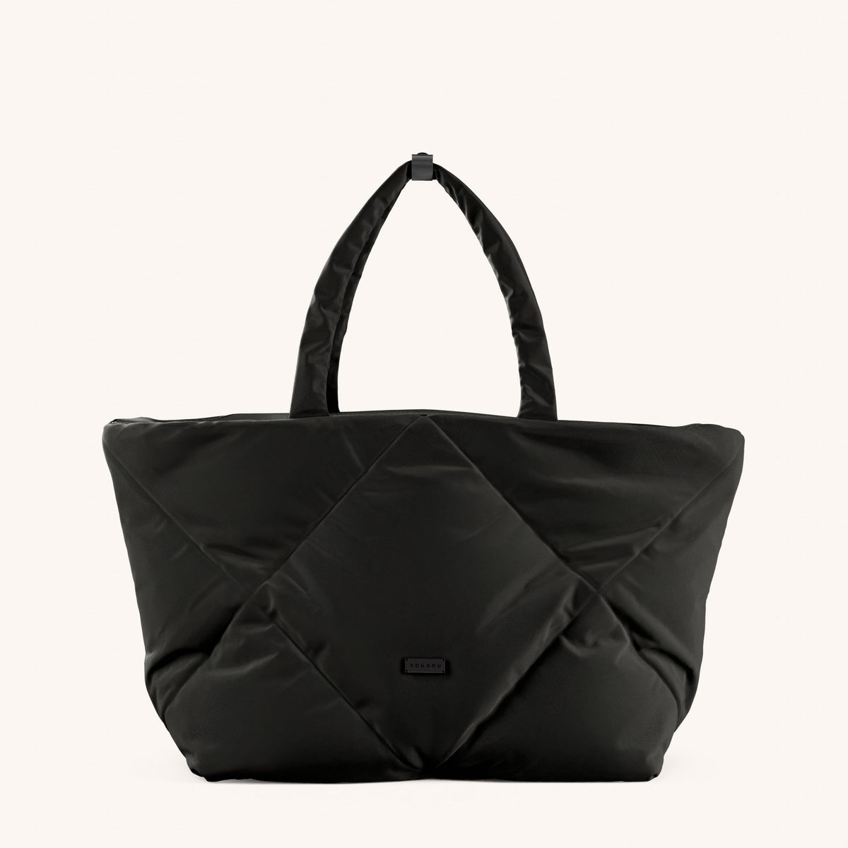 Padded Tote in Black Total View | XOUXOU