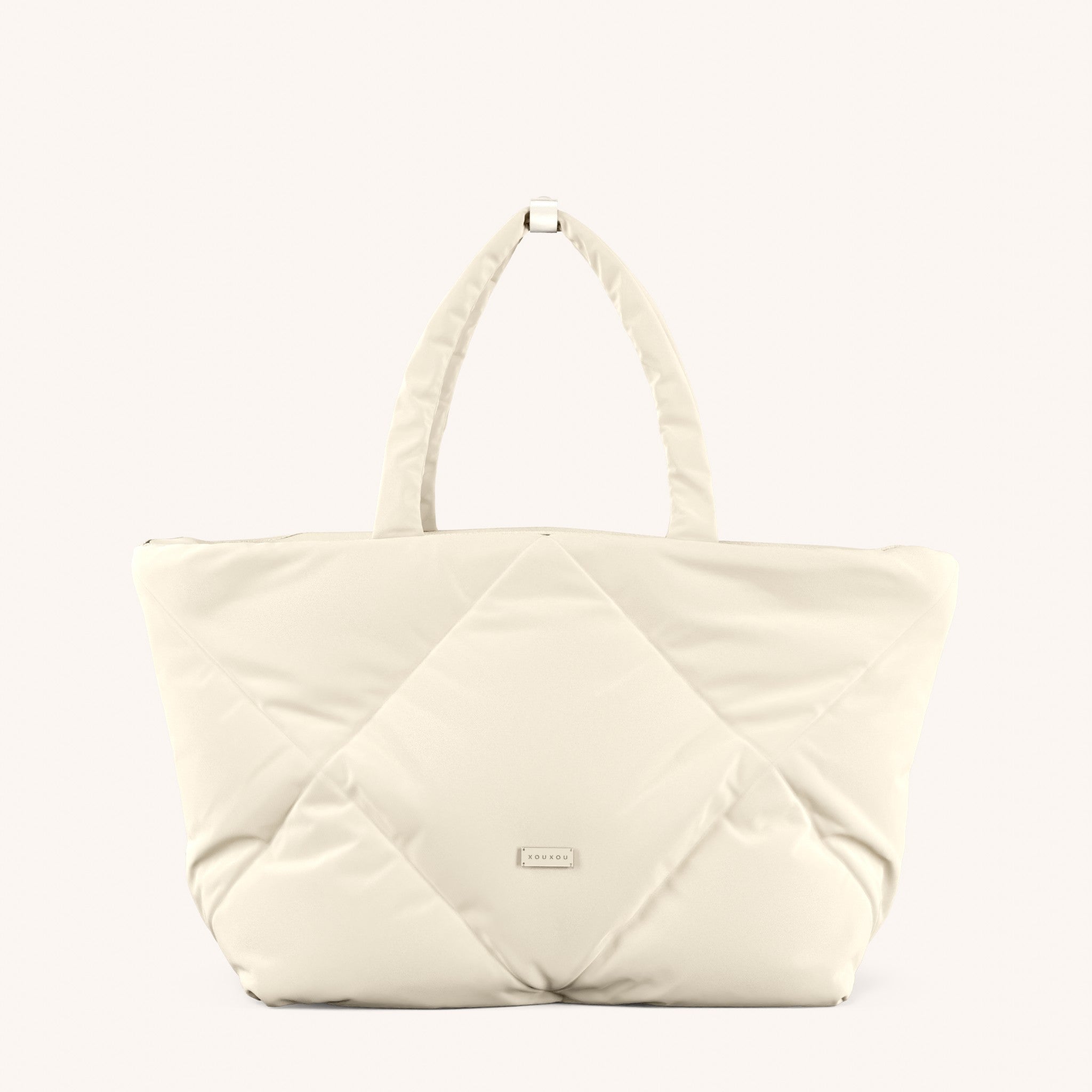 Padded Tote in Chalk Total View | XOUXOU