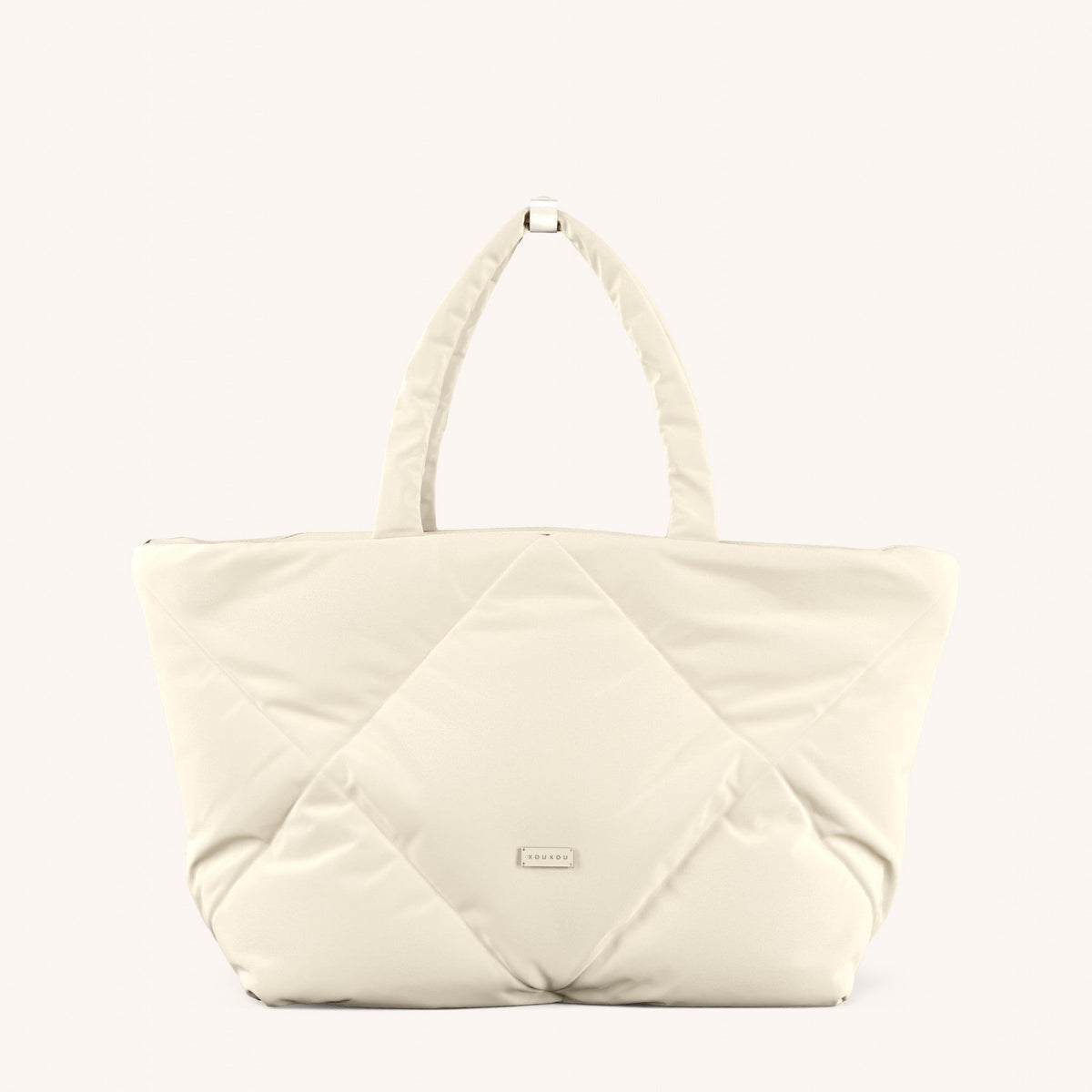 Padded Tote in Chalk Total View | XOUXOU