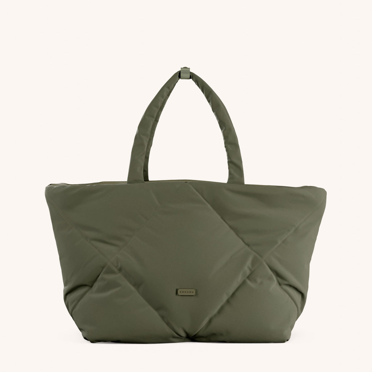 Padded Tote in Moss Total View | XOUXOU