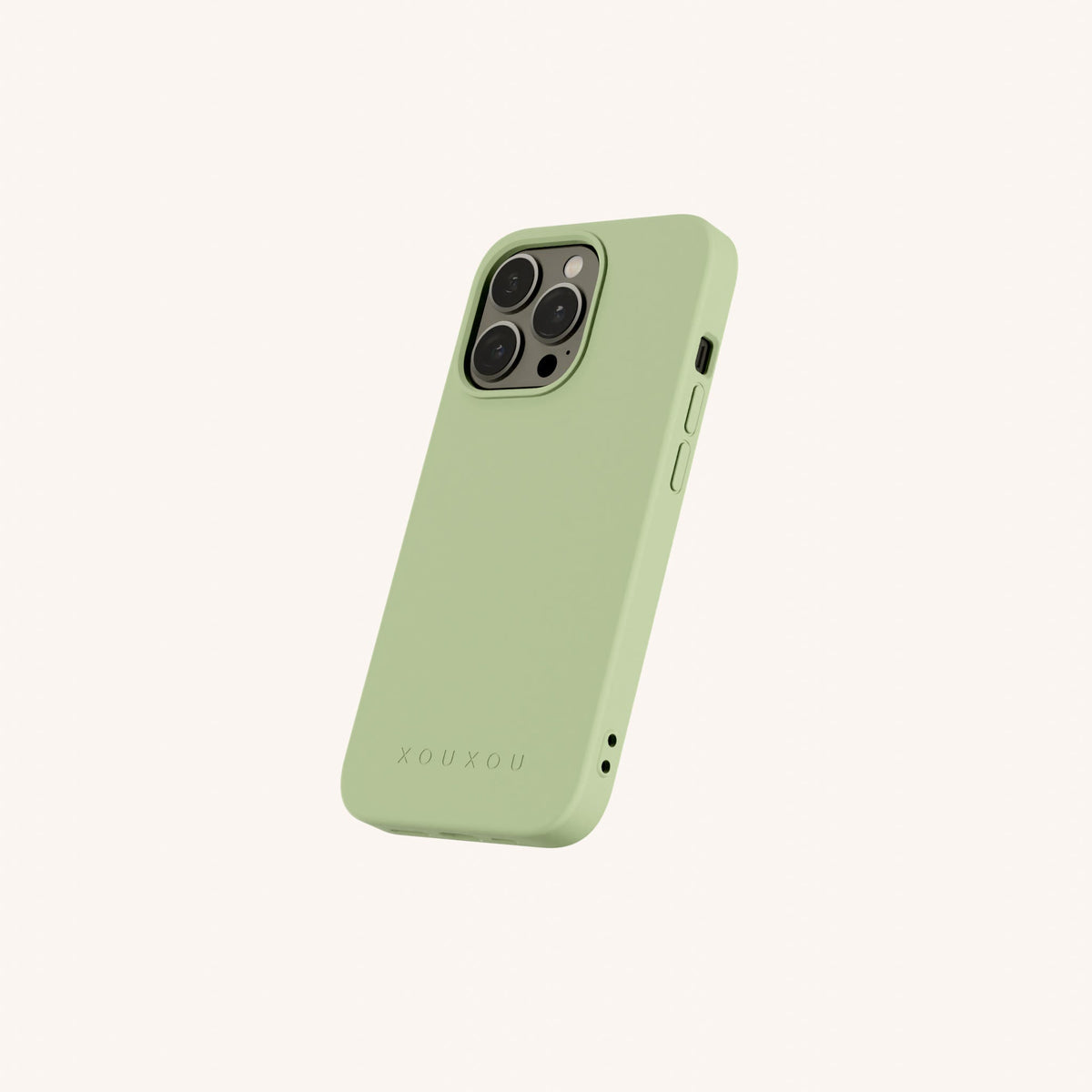 Phone Case for iPhone 13 Pro without MagSafe in Light Olive Perspective View | XOUXOU #phone model_iphone 13 pro