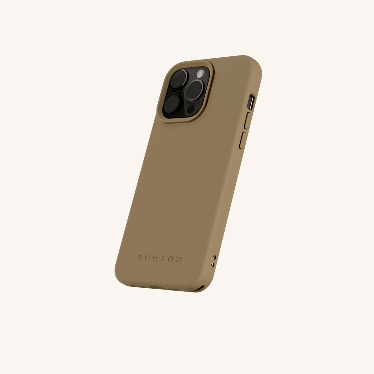 Phone Case for iPhone 15 Pro Max with MagSafe in Taupe Perspective View | XOUXOU #phone model_iphone 15 pro max