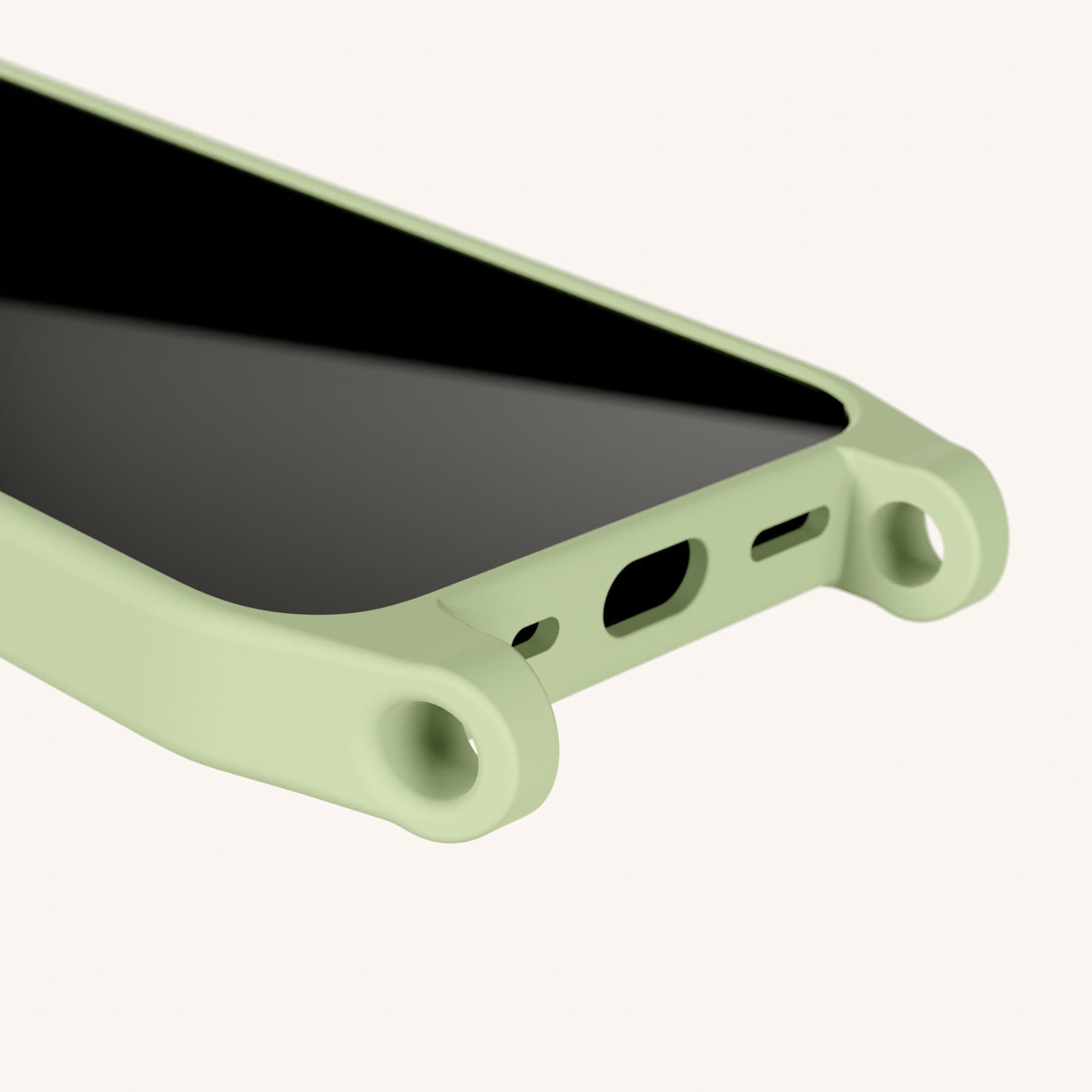 Phone Case with Eyelets in Light Olive