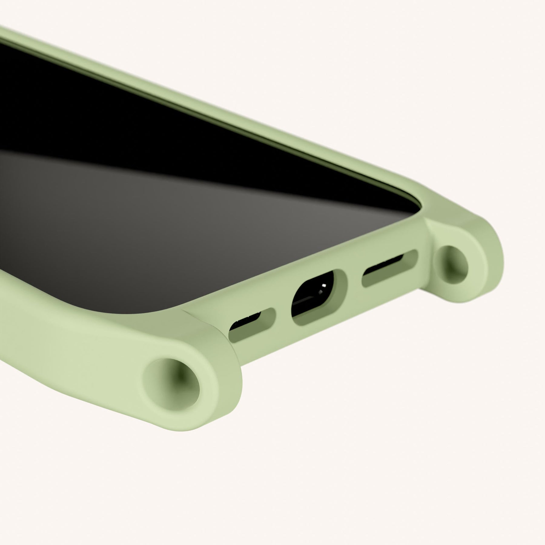 Phone Case with Eyelets in Light Olive