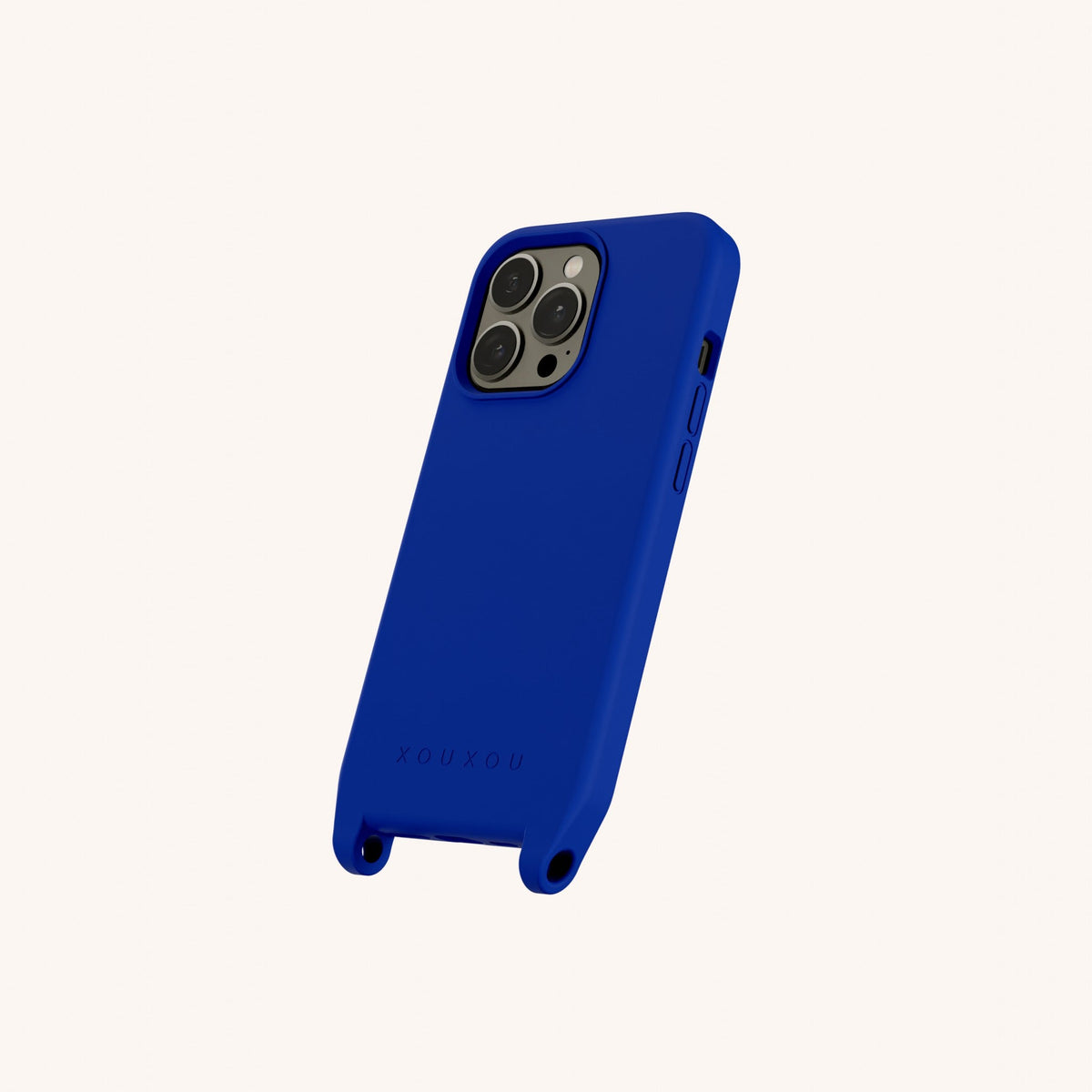 Phone Case with Eyelets for iPhone 13 Pro with MagSafe in Blue Perspective View | XOUXOU #phone model_iphone 13 pro