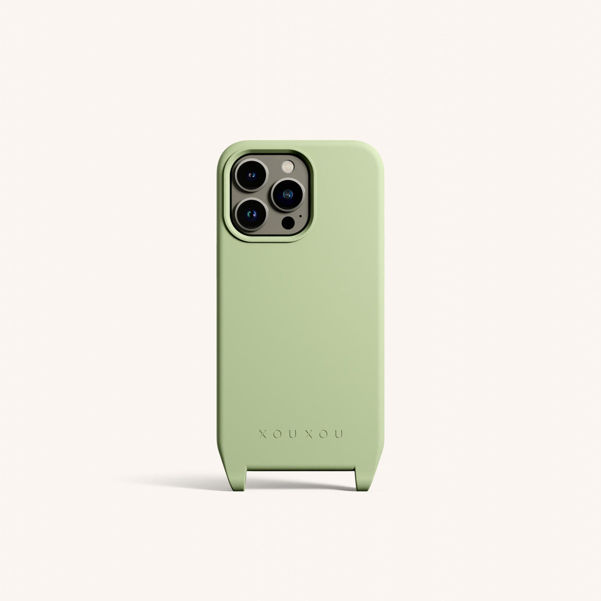 Phone Case with Eyelets for iPhone 13 Pro with MagSafe in Light Olive Total View | XOUXOU #phone model_iphone 13 pro