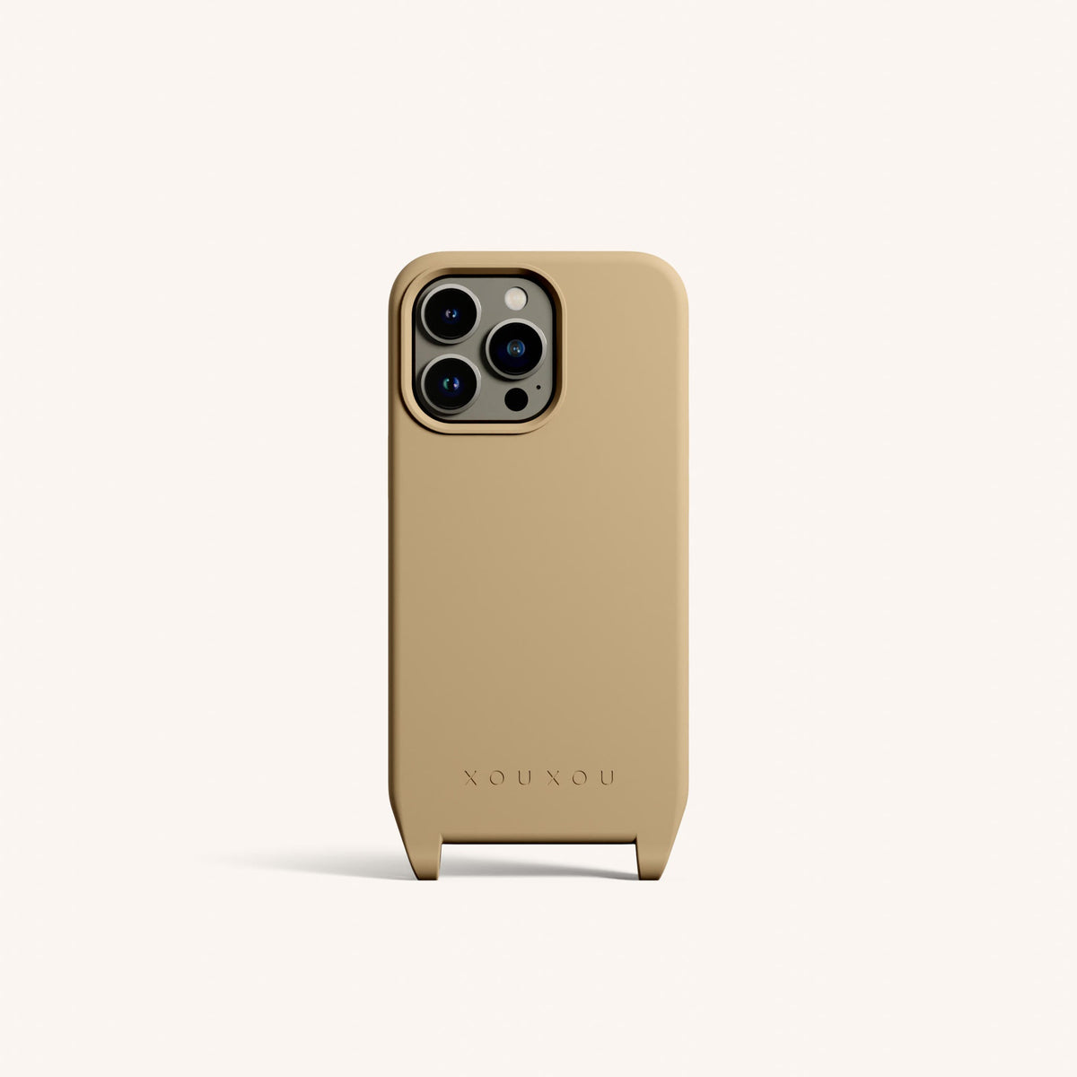 Phone Case with Eyelets for iPhone 13 Pro with MagSafe in Sand Total View | XOUXOU #phone model_iphone 13 pro