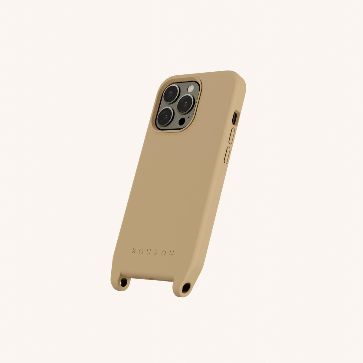 Phone Case with Eyelets for iPhone 13 Pro with MagSafe in Sand Perspective View | XOUXOU #phone model_iphone 13 pro