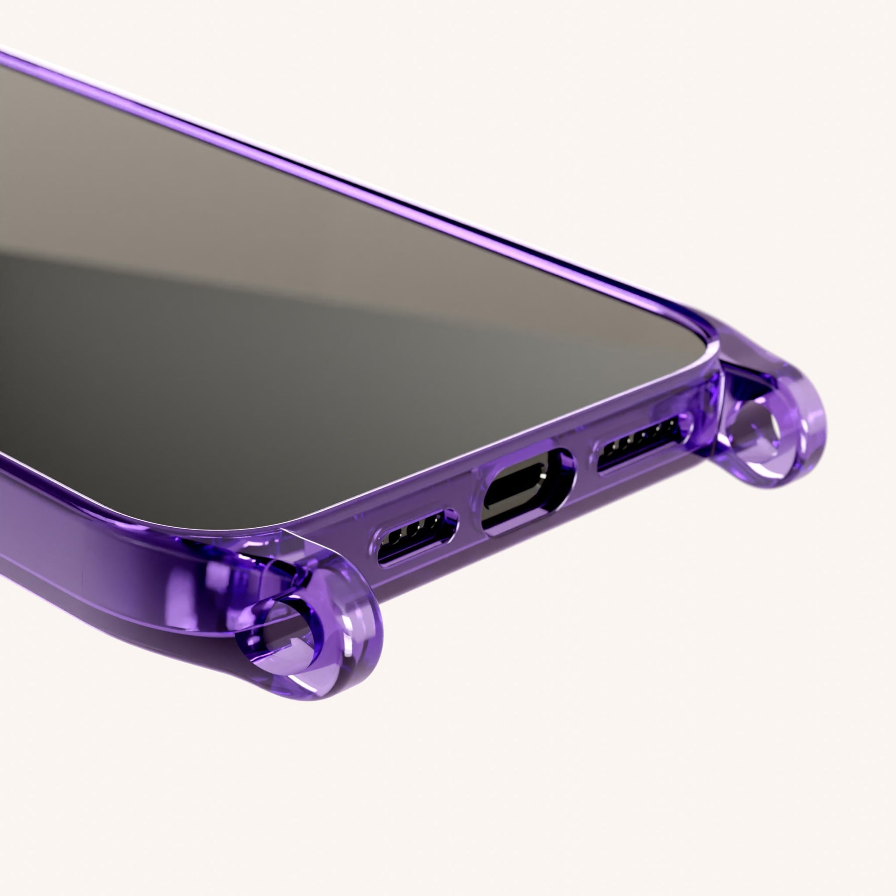 Handyhülle mit Ösen in Violett transparent