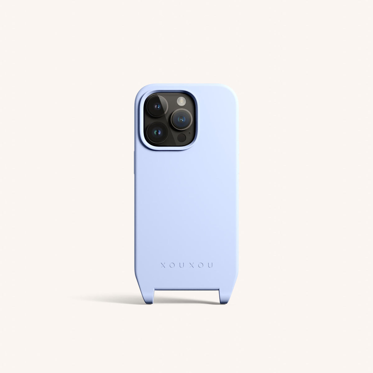 Phone Case with Eyelets for iPhone 14 Pro with MagSafe in Baby Blue Total View | XOUXOU #phone model_iphone 14 pro