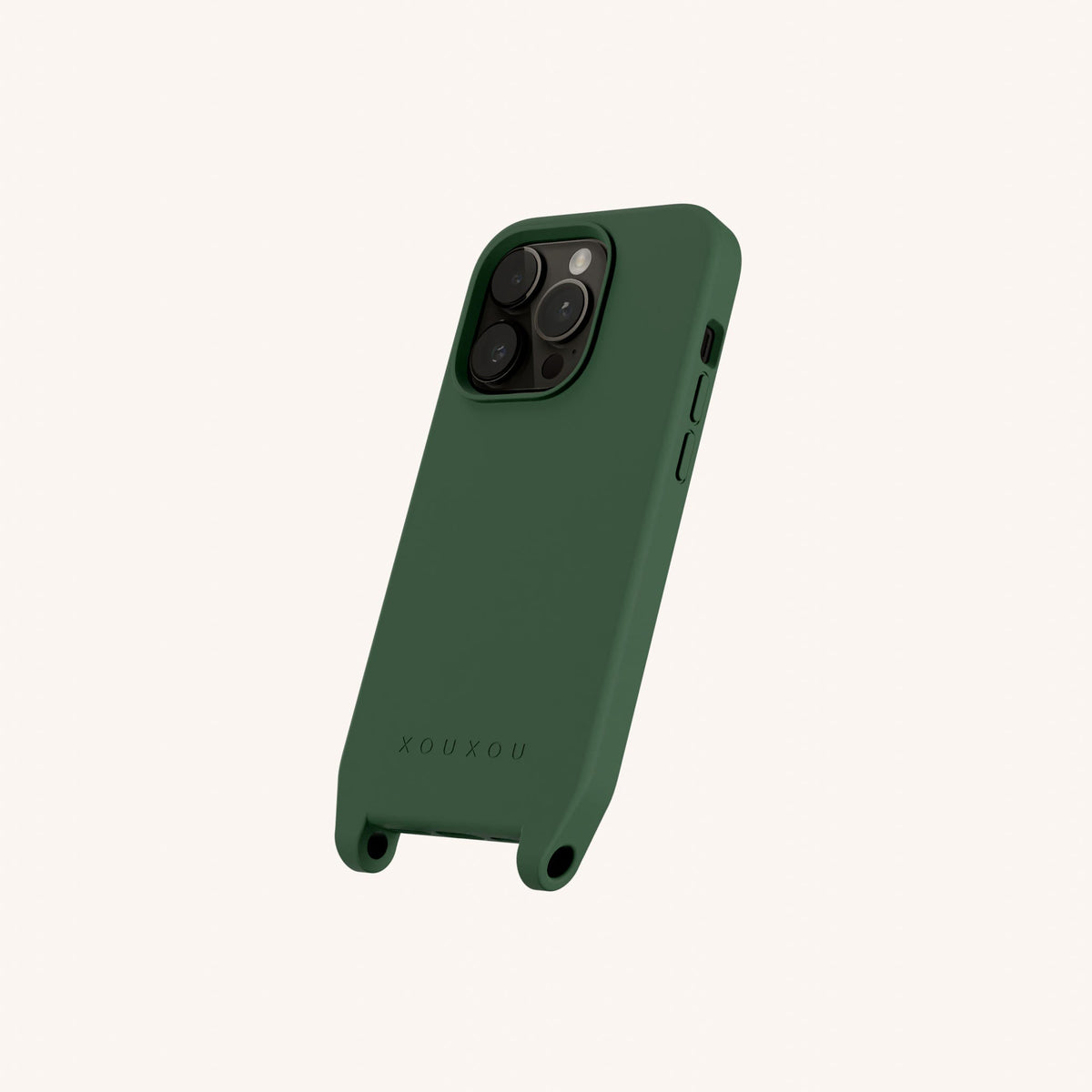 Phone Case with Eyelets for iPhone 14 Pro with MagSafe in Sage Perspective View | XOUXOU #phone model_iphone 14 pro