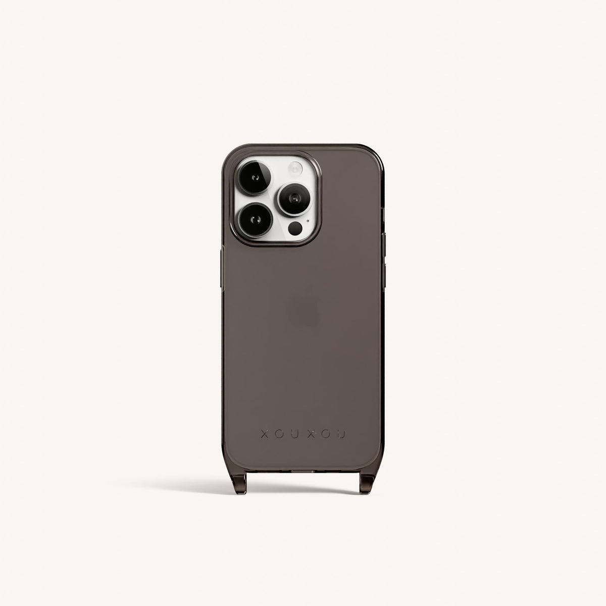 Phone Case with Eyelets for iPhone 14 Pro without MagSafe in Ash Clear Total View | XOUXOU #phone model_iphone 14 pro
