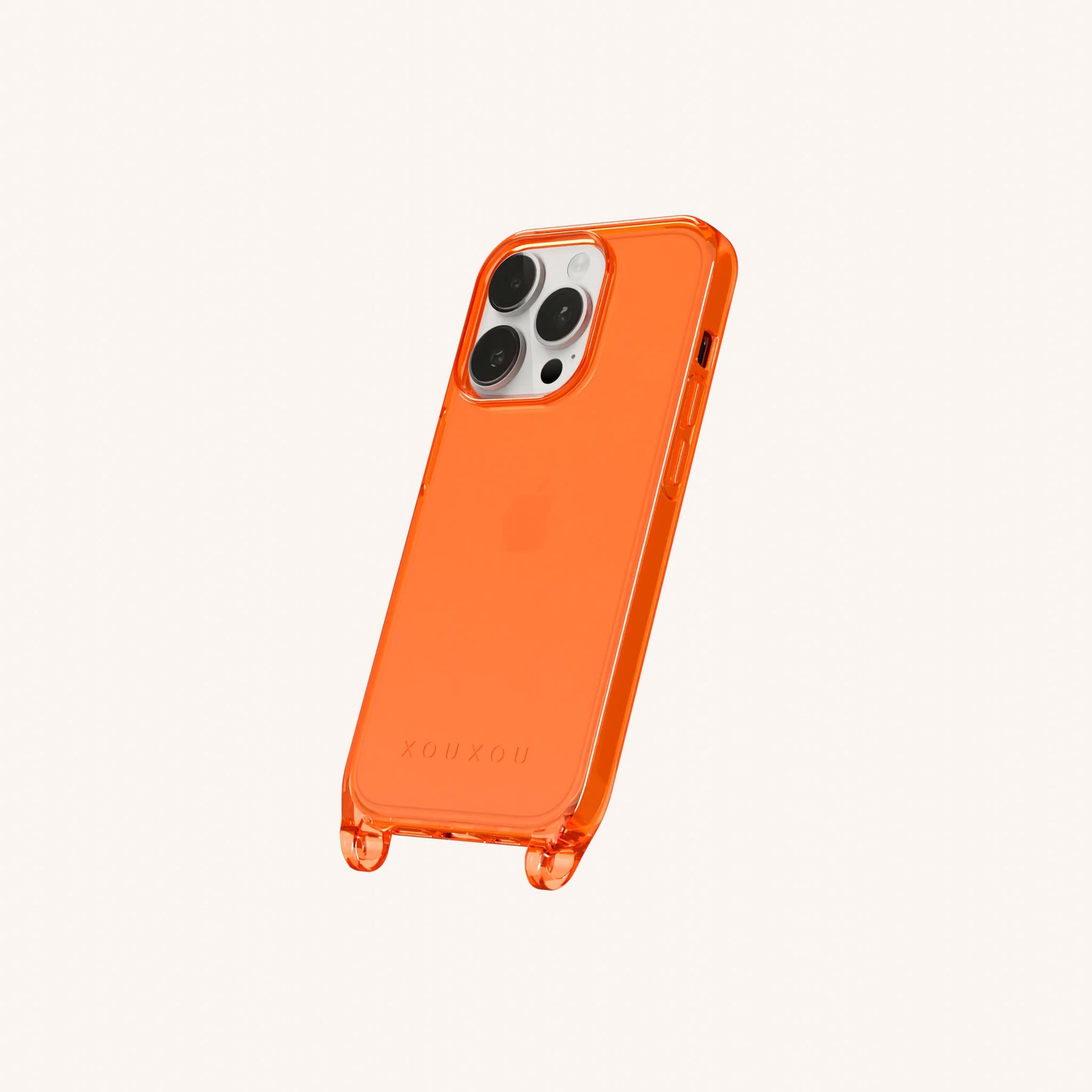 Handyhülle mit Ösen in Neon Orange transparent