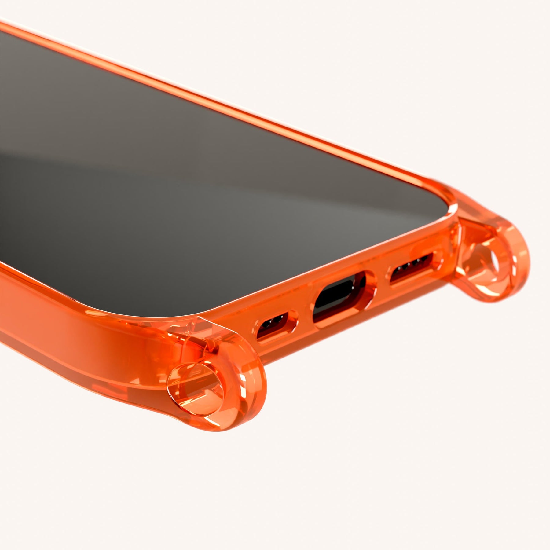 Handyhülle mit Ösen in Neon Orange transparent