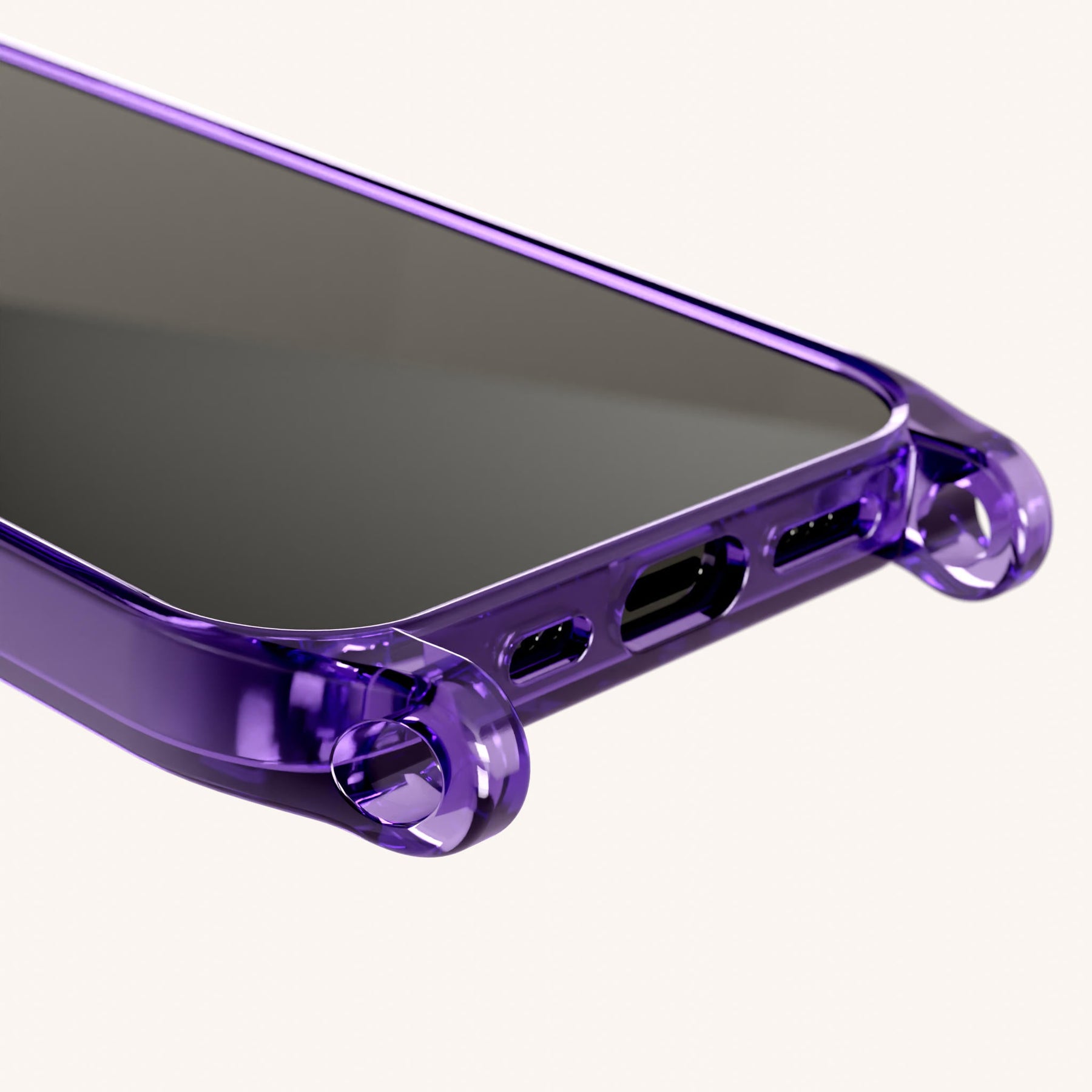 Handyhülle mit Ösen in Violett transparent