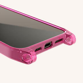 Phone Case with Eyelets in Cyber Pink Clear