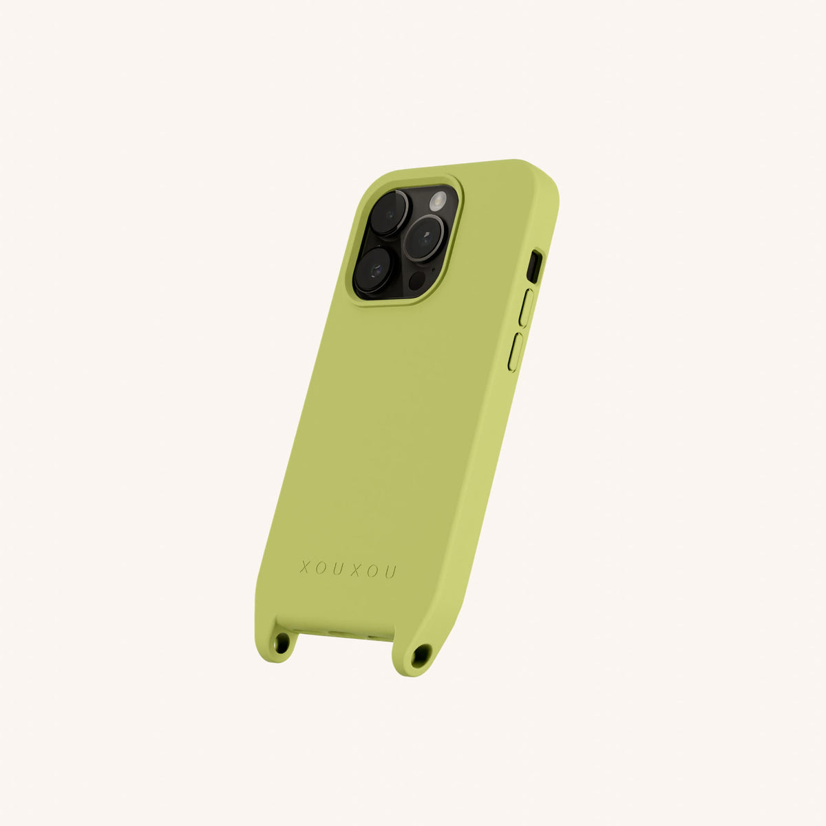 Phone Case with Eyelets for iPhone 15 Pro without MagSafe in Pistachio Perspective View | XOUXOU #phone model_iphone 15 pro