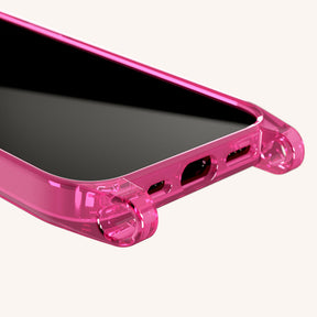 Phone Case with Eyelets in Cyber Pink Clear