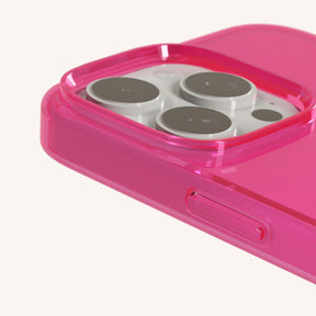 Phone Case with Eyelets in Cyber Pink Clear