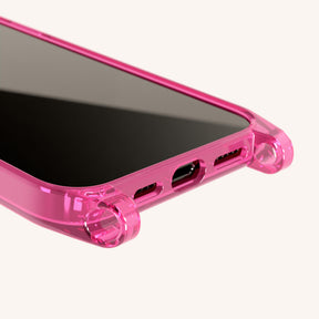 Phone Case with Eyelets in Cyber Pink Clear