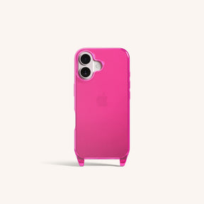 Phone Case with Eyelets in Cyber Pink Clear
