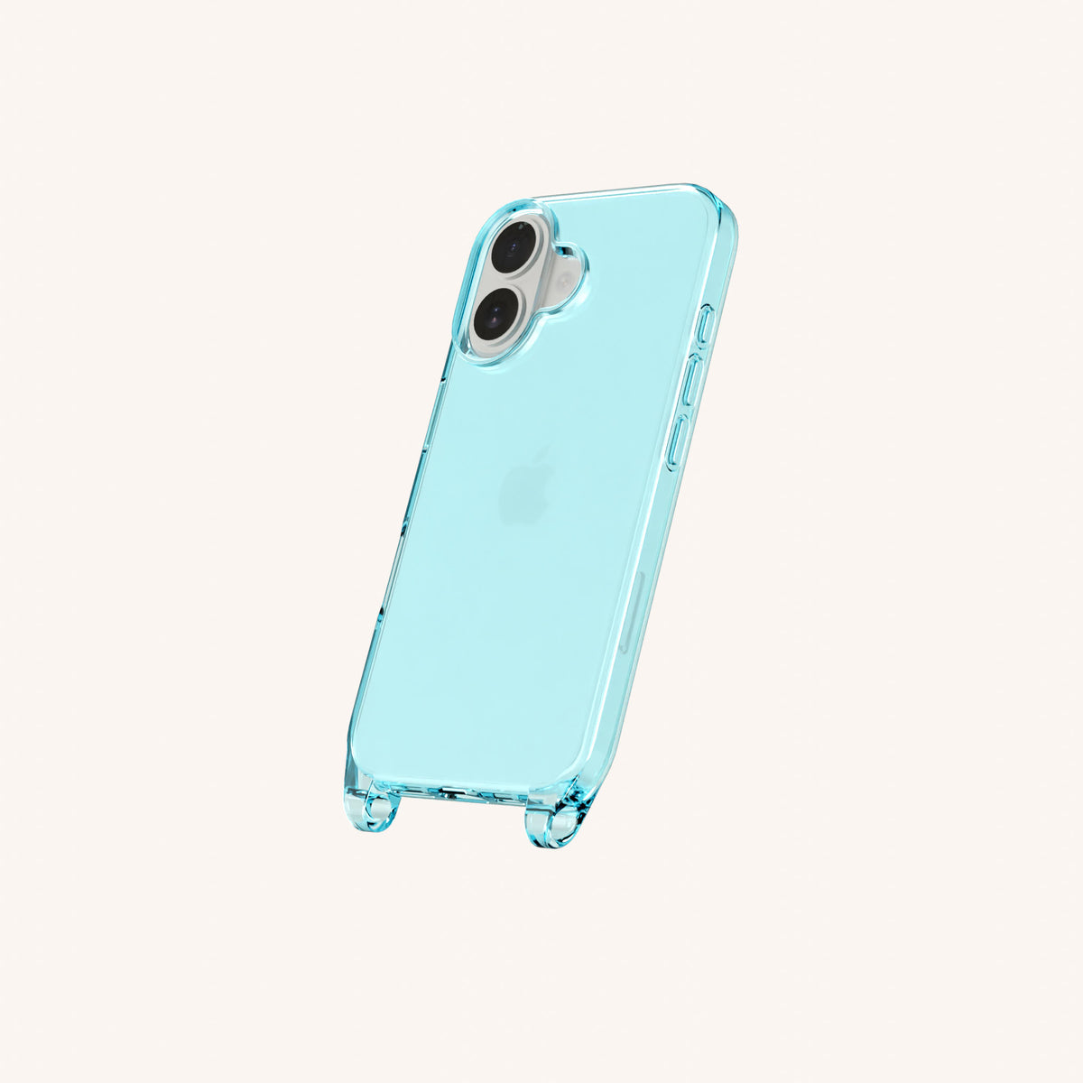 Phone Case with Eyelets for iPhone 16 without MagSafe in Pool Clear | XOUXOU #phone model_iphone 16