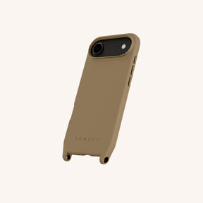 Handyhülle mit Ösen in Taupe