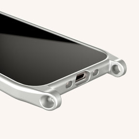 Phone Case with Eyelets in Y2K Silver