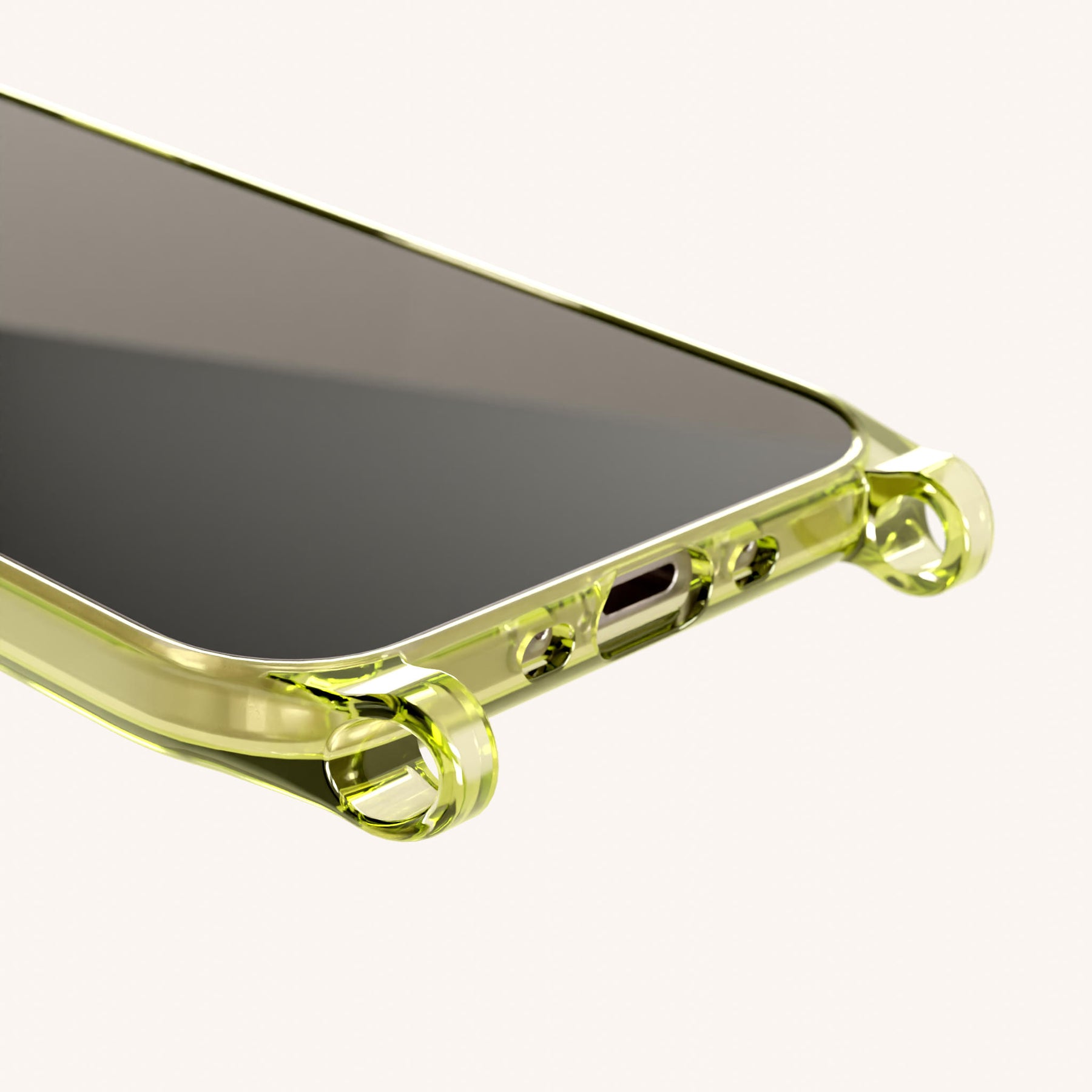 Phone Case with Eyelets in Sunny Lime Clear