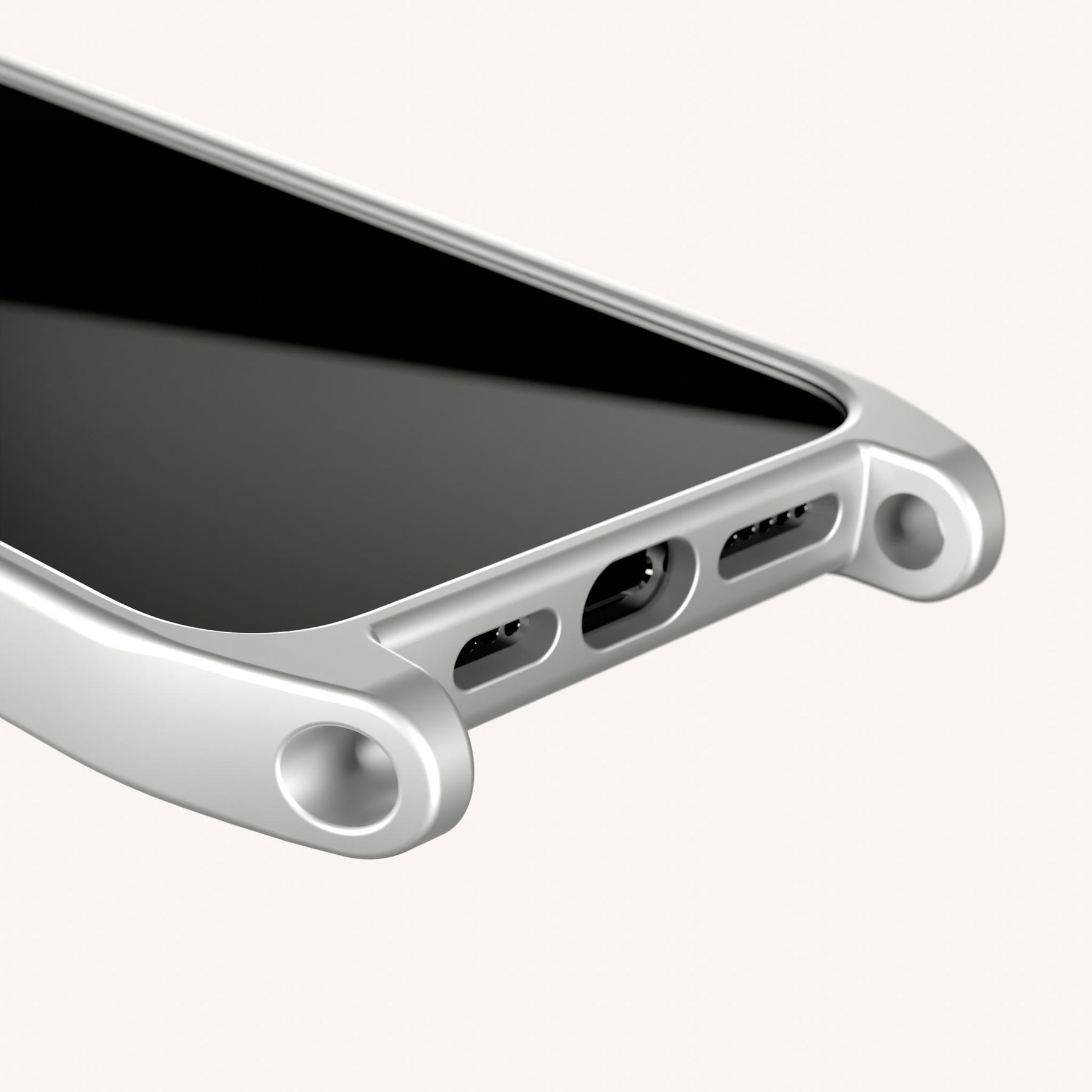 Phone Case with Eyelets in Y2K Silver