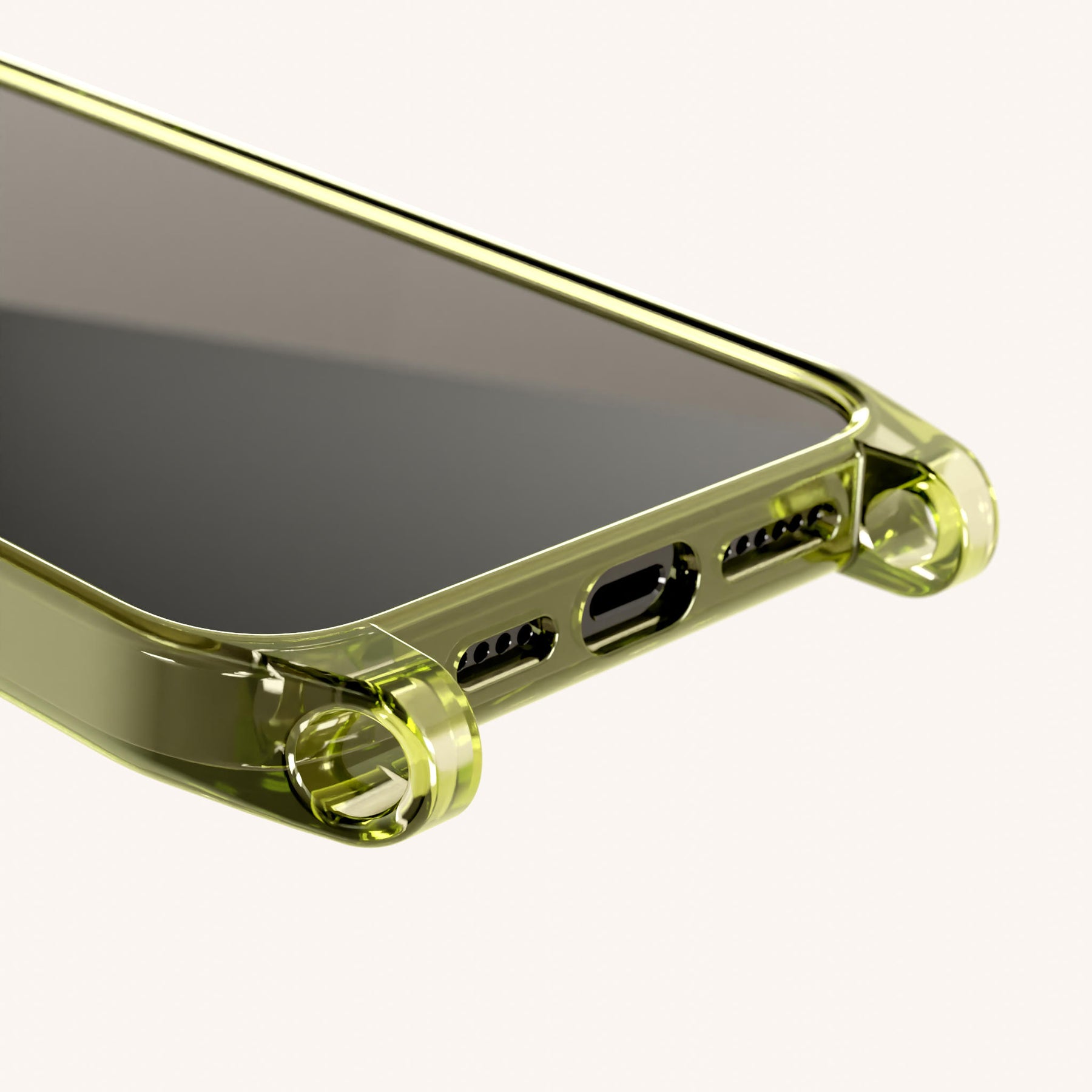 Phone Case with Eyelets in Sunny Lime Clear
