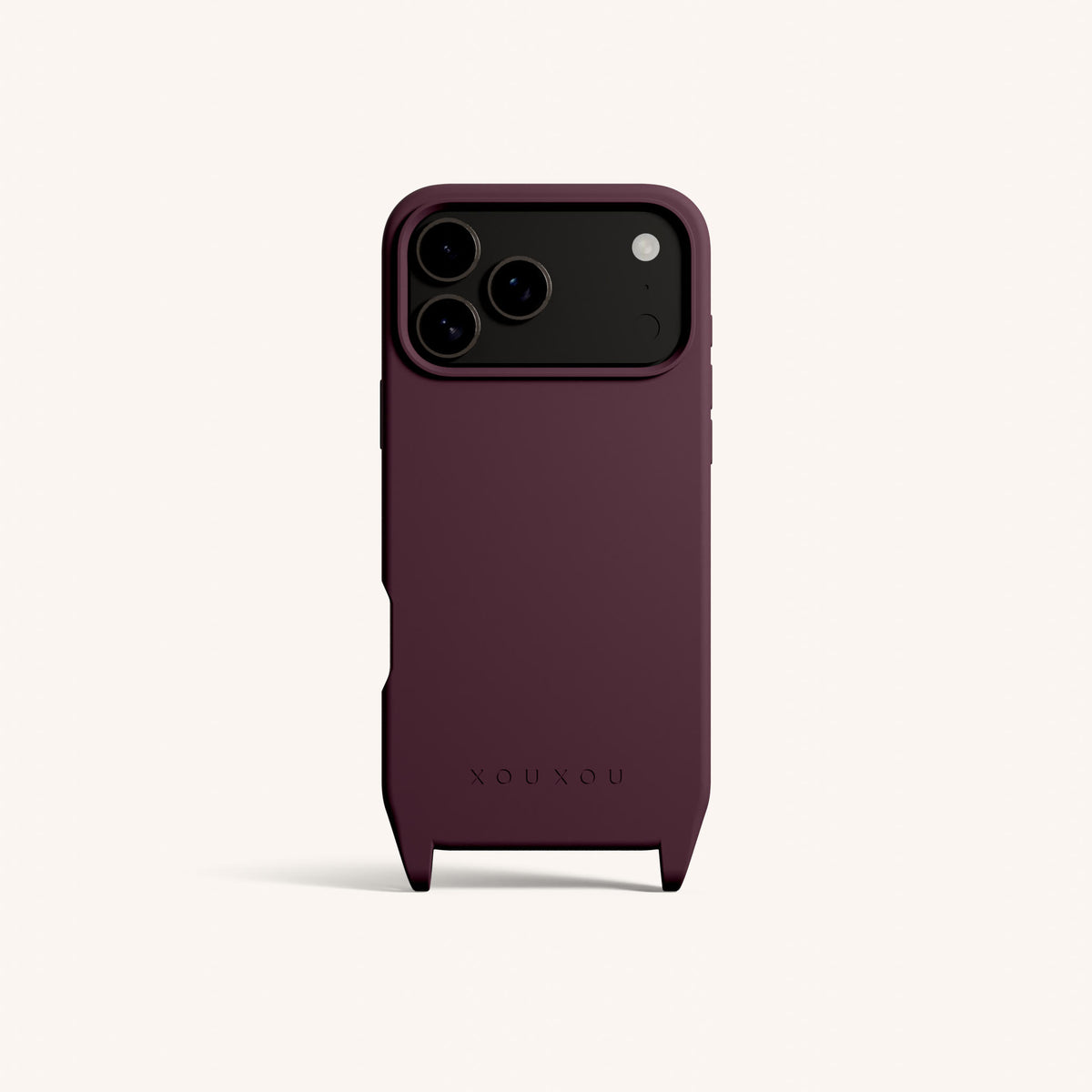 Phone Case with Eyelets for iPhone 17 Pro with MagSafe in Burgundy Total View | XOUXOU #phone model_iphone 17 pro