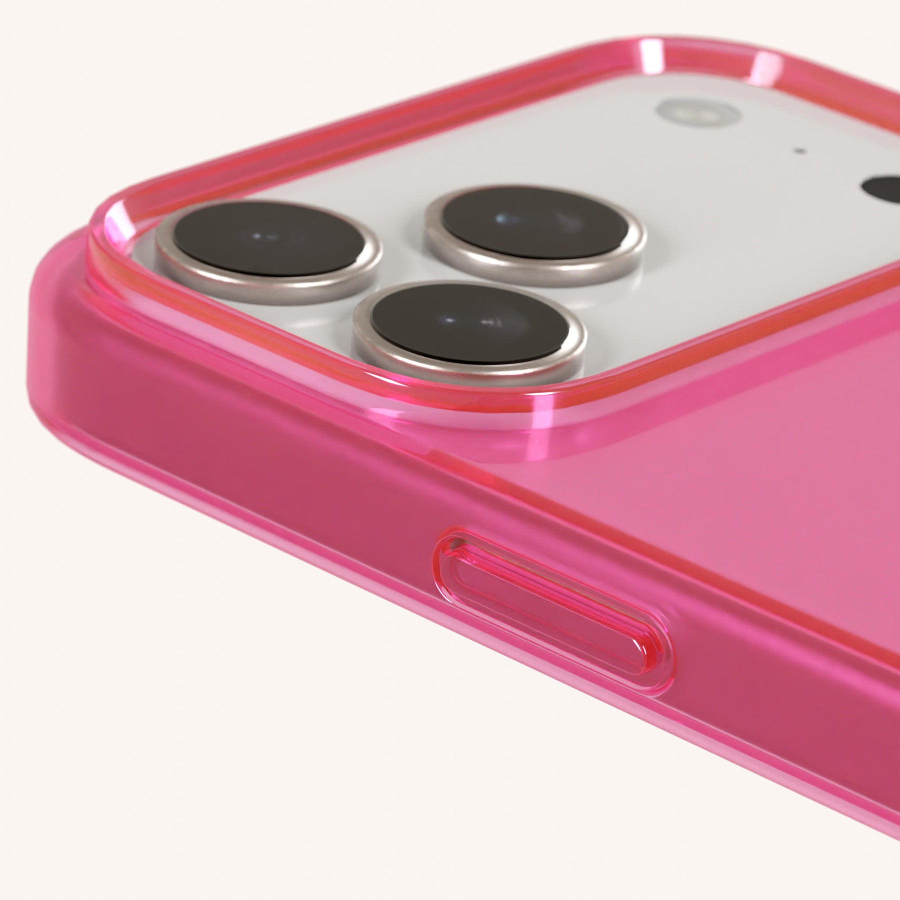 Phone Case with Eyelets in Cyber Pink Clear