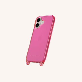 Phone Case with Eyelets in Cyber Pink Clear