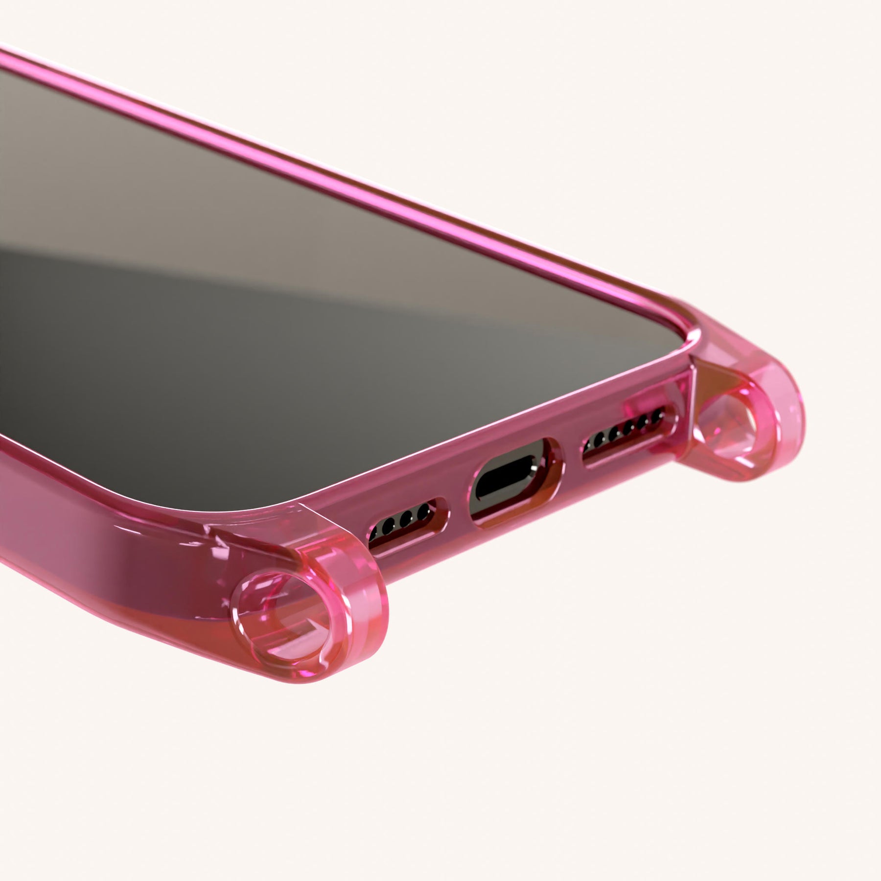 Phone Case with Eyelets in Cyber Pink Clear