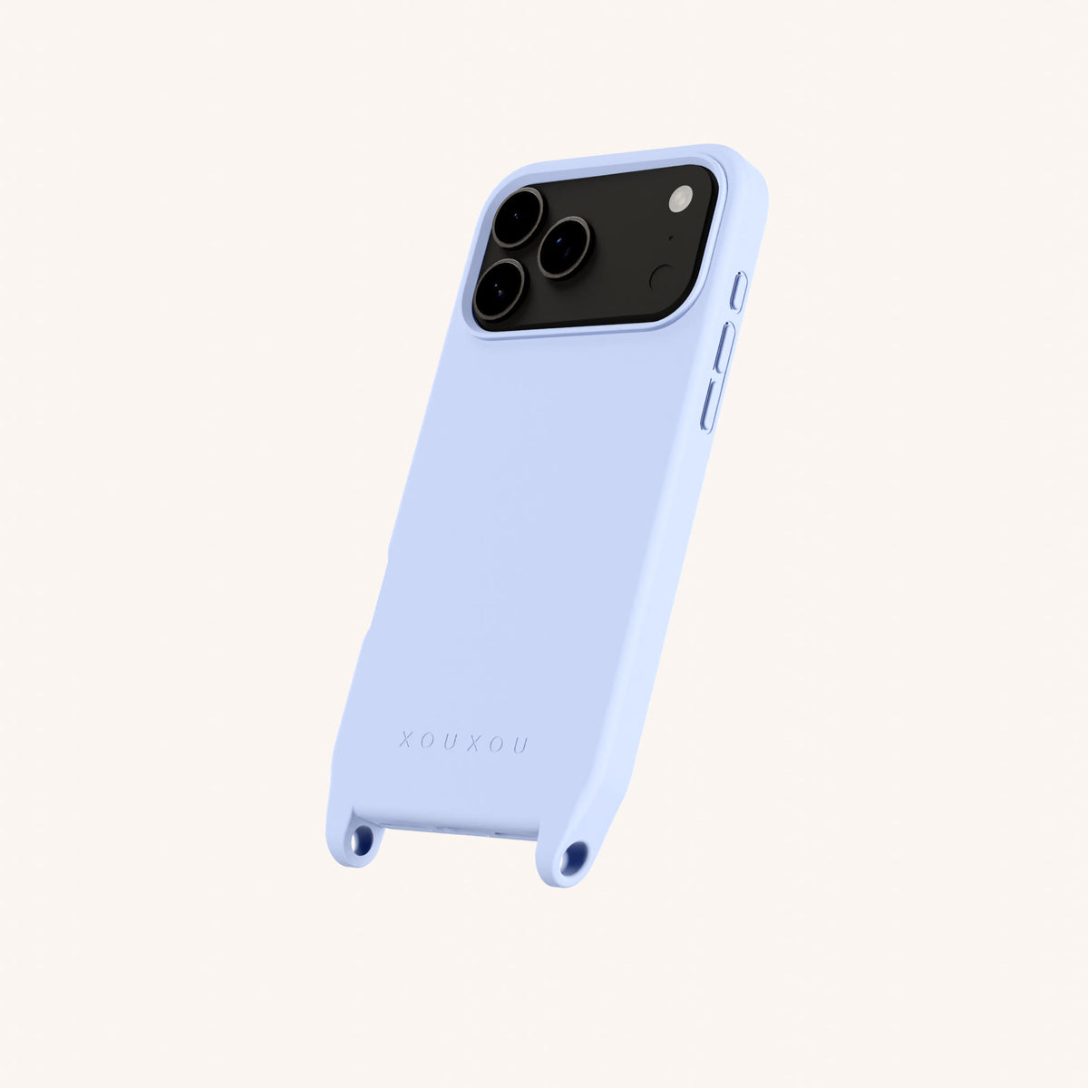 Phone Case with Eyelets for iPhone 18 Pro Max with MagSafe in Baby Blue Perspective View | XOUXOU #phone model_iphone 18 pro max