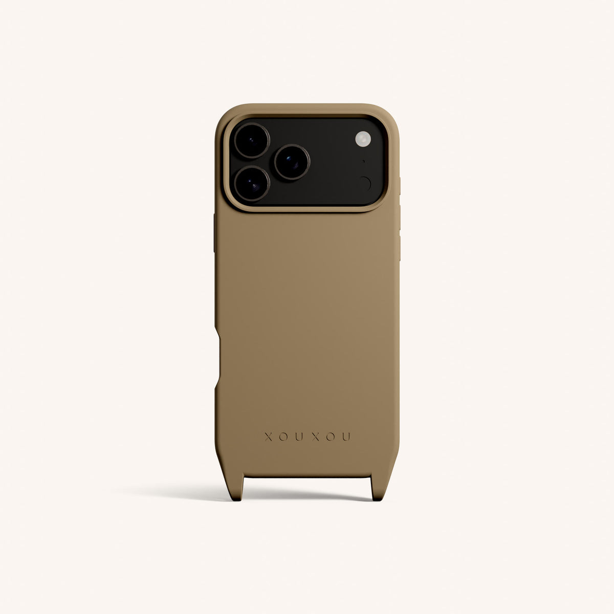 Phone Case with Eyelets for iPhone 18 Pro Max with MagSafe in Taupe Total View | XOUXOU #phone model_iphone 18 pro max