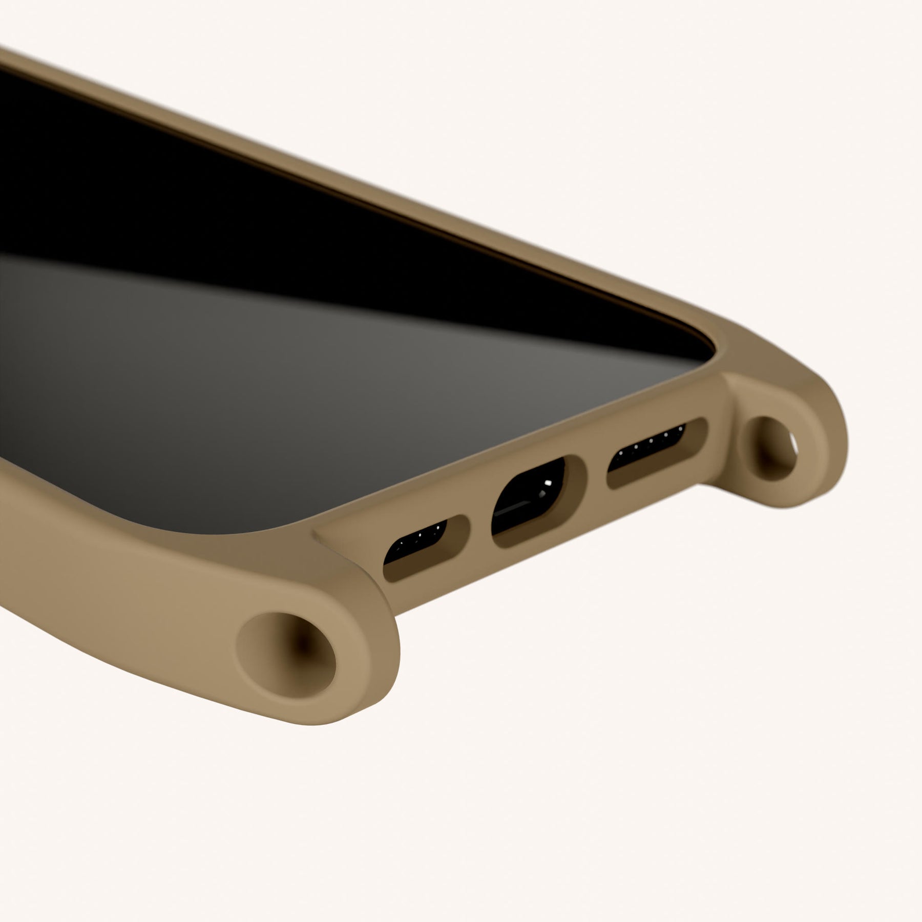 Coque téléphone avec œillets d'attache en Taupe
