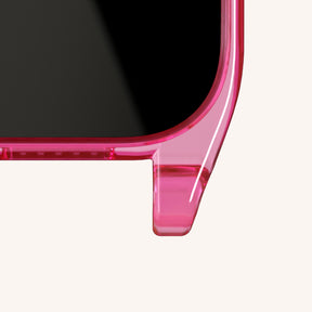 Coque téléphone avec œillets d'attache en Cyber Pink Clear