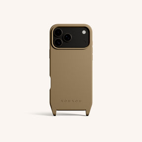 Coque téléphone avec œillets d'attache en Taupe