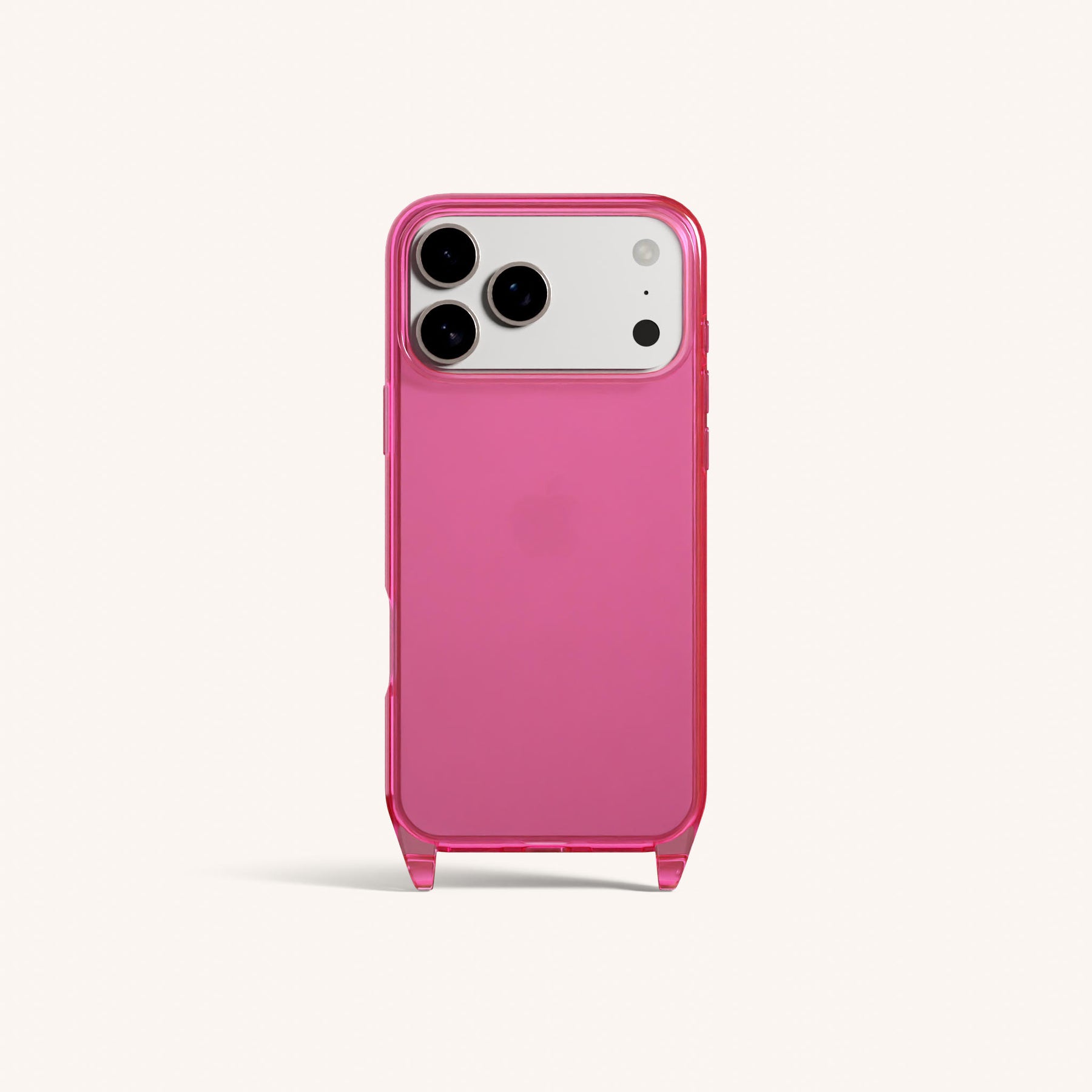 Coque téléphone avec œillets d'attache en Cyber Pink Clear