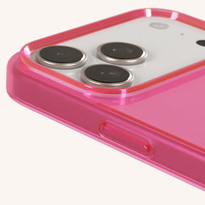 Coque téléphone avec œillets d'attache en Cyber Pink Clear