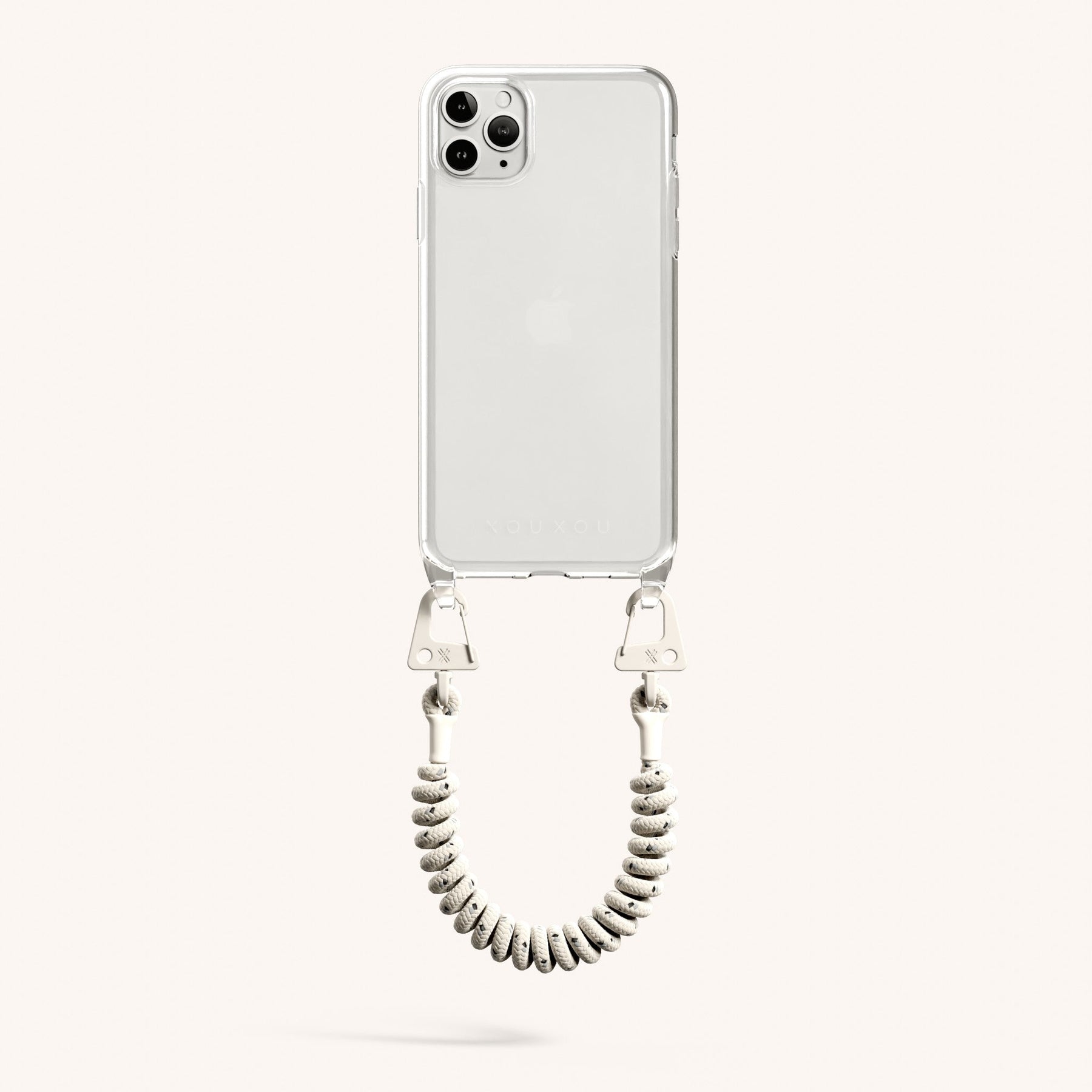 Phone Case with Spiral Rope in Clear + Chalk